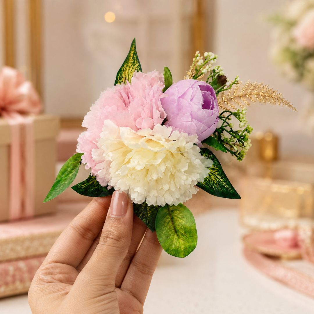 Set of 5 Pastel Floral Decorative Accessories for Hamper & Trousseau Packing