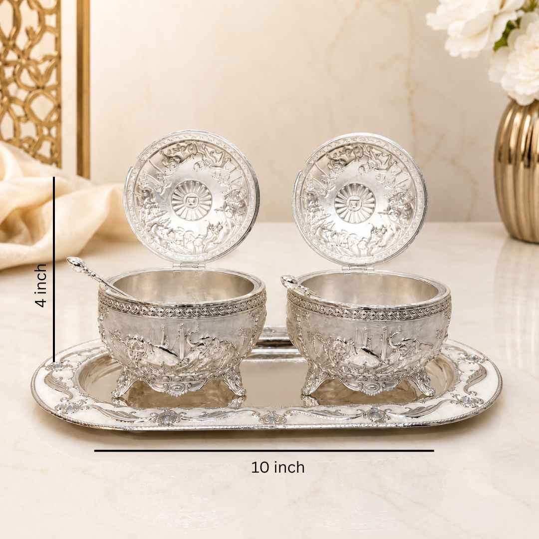 German Silver White Elephant Serving Set with Spoon