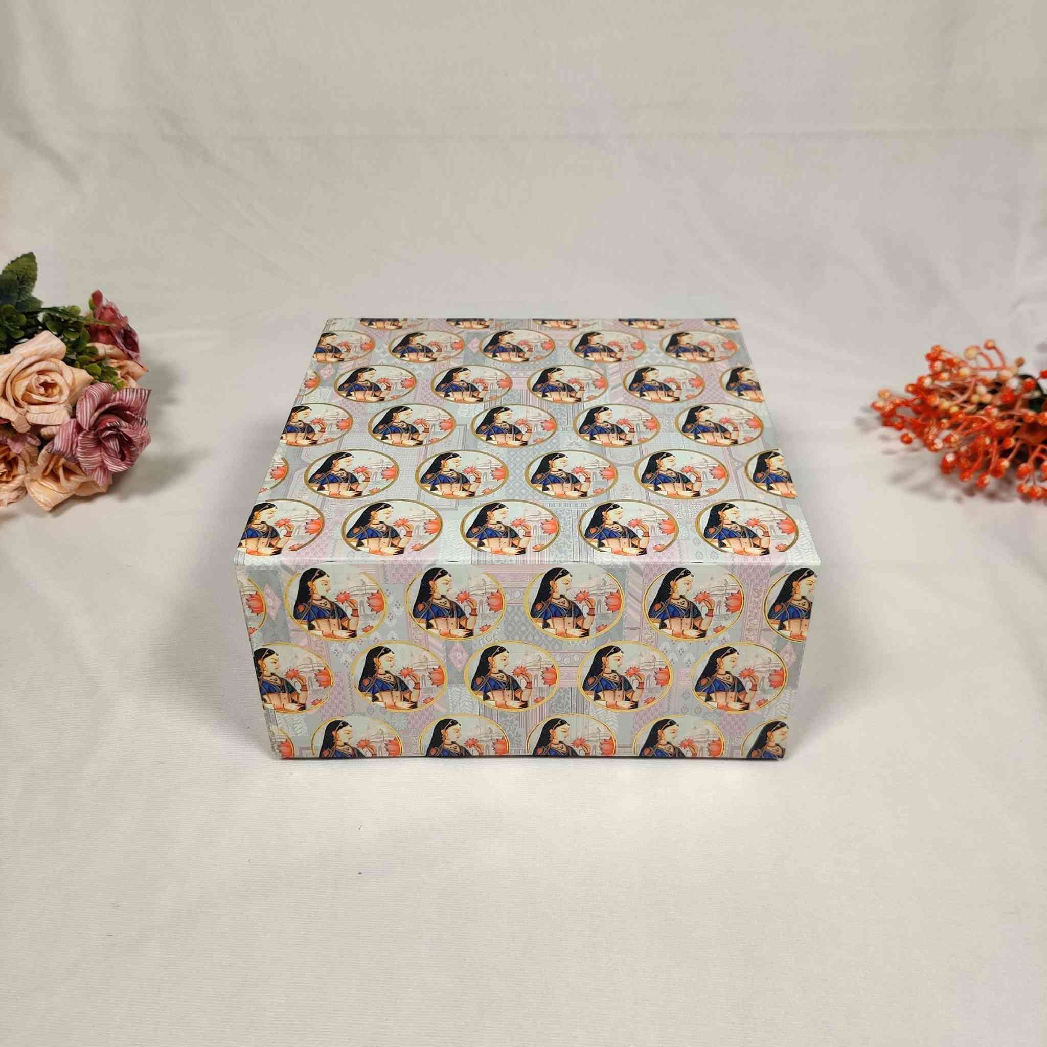 White Queen Flip Box For Gift Hamper (10x10x4 inches) | adscraft.in 