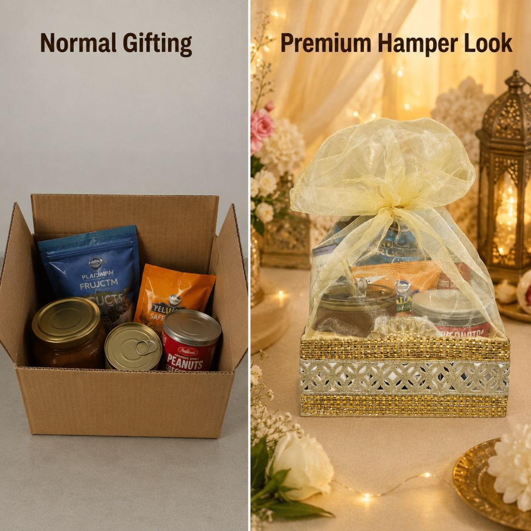 Cream & Gold Potli Basket Set of 3 – 8x8 Inches - Adscraft.in