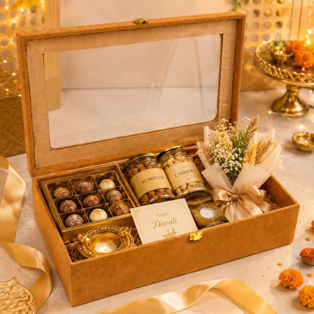 Mustard Transparent Lid Gift Box with Golden Latch