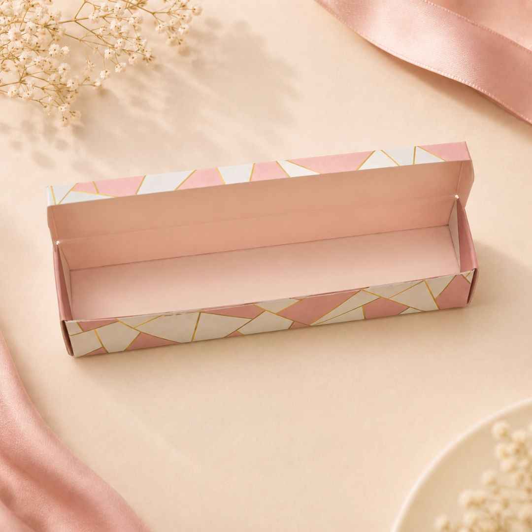 Pack of 10-Pink Geometric Slim Gift Box