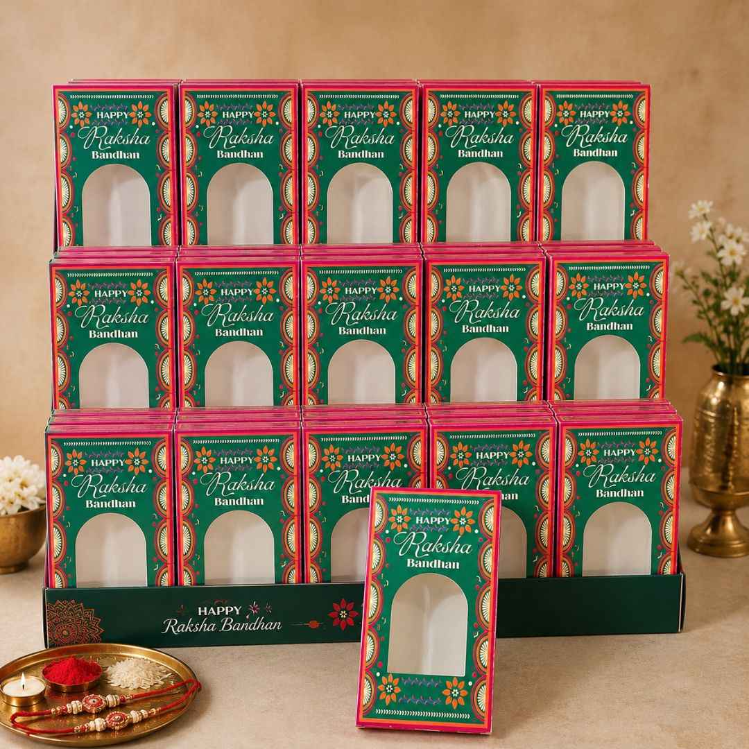 Premium Green Rakhi Hamper Window Box – Raksha Bandhan Gift Box | Set of 10