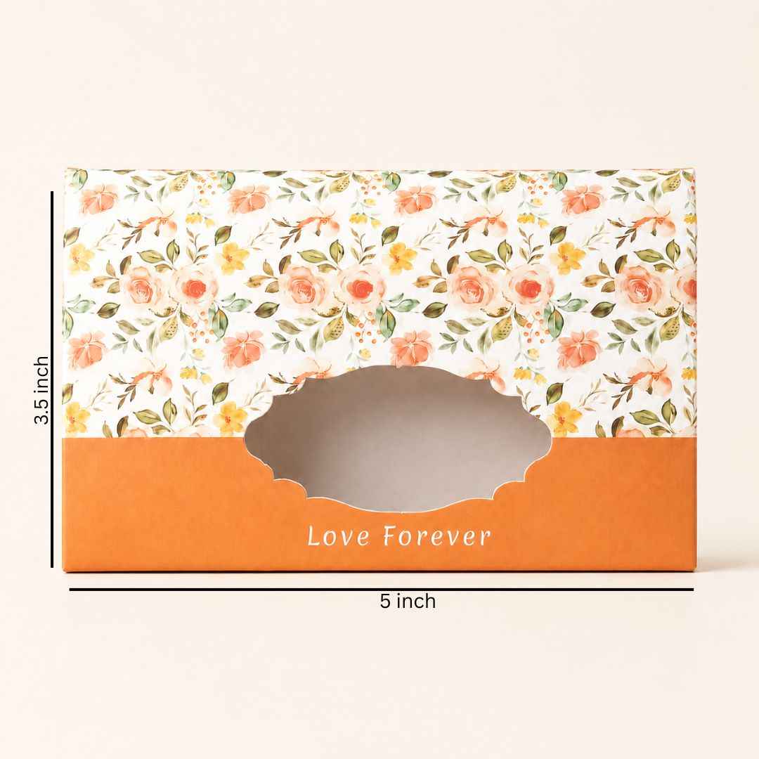 Pack of 8- Orange Floral Love Forever Gift Box