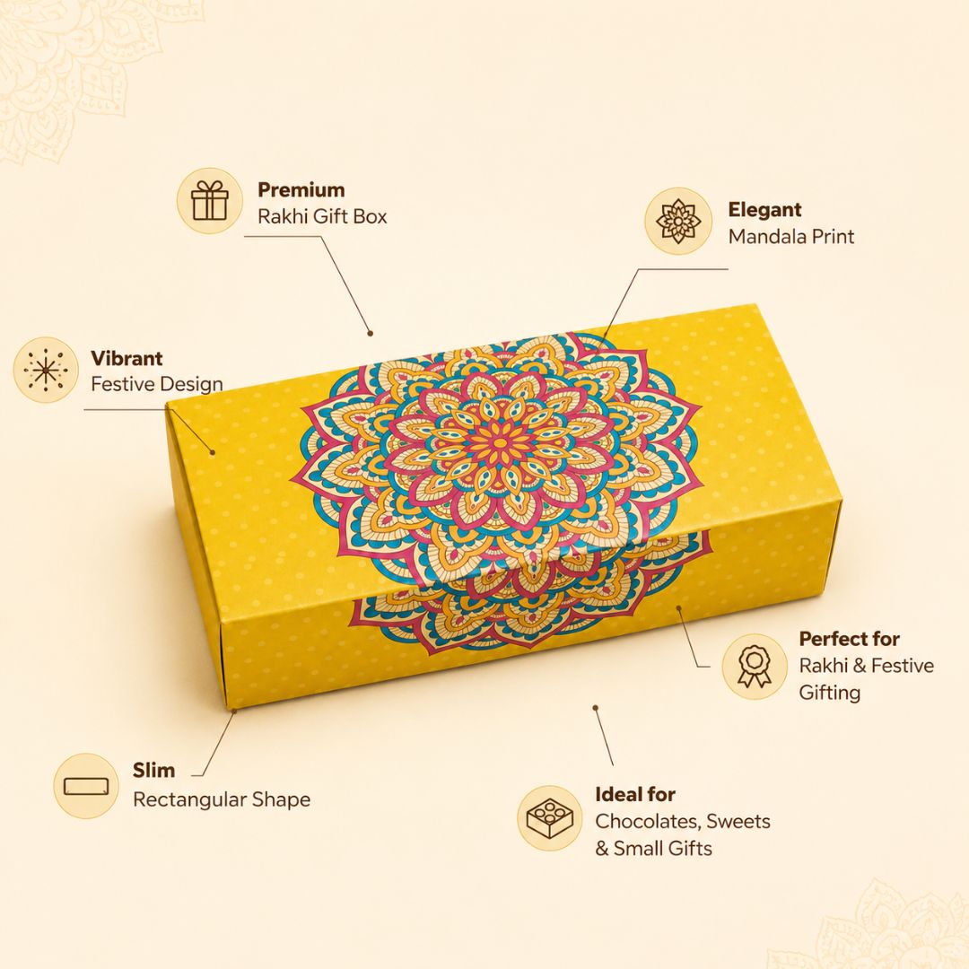 Pack of 8- Yellow Mandala Premium Gift Box
