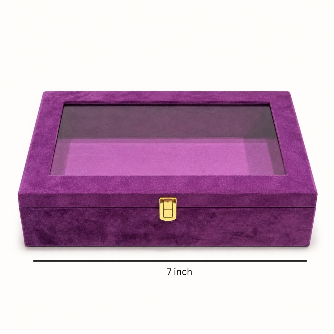 Purple Transparent Lid Gift Box with Golden Latch