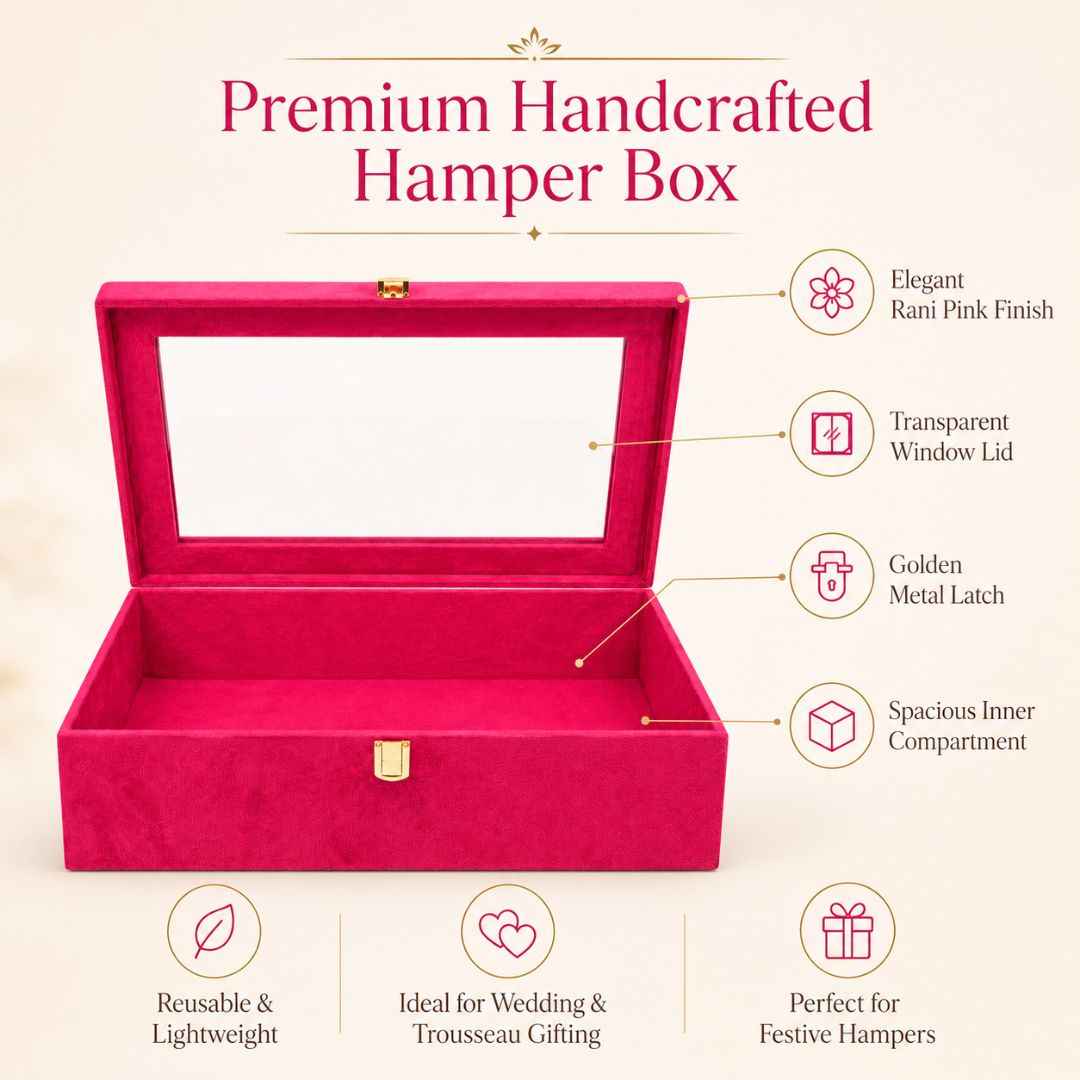 Rani Pink Transparent Lid Gift Box with Golden Latch