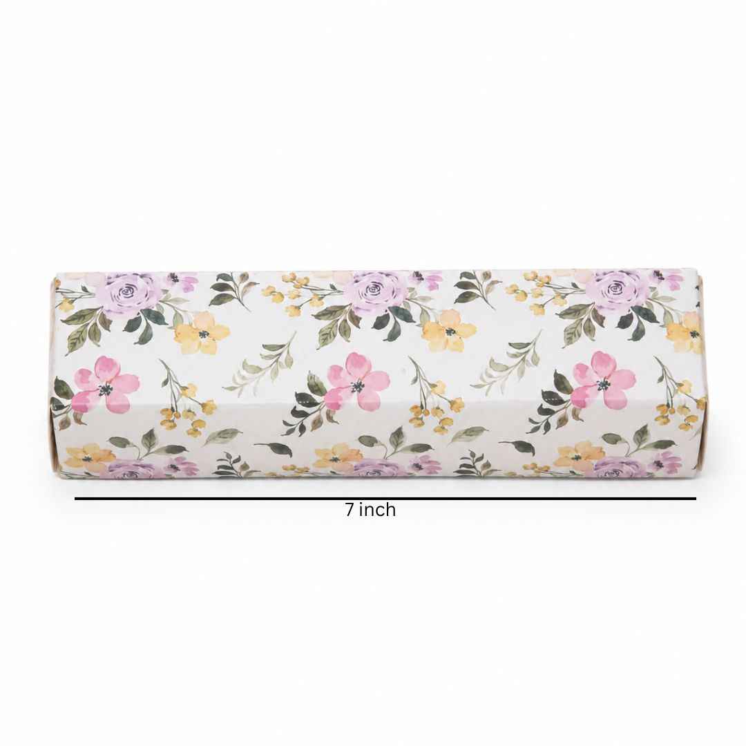 Pack of 8 White Floral Slim Gift Box
