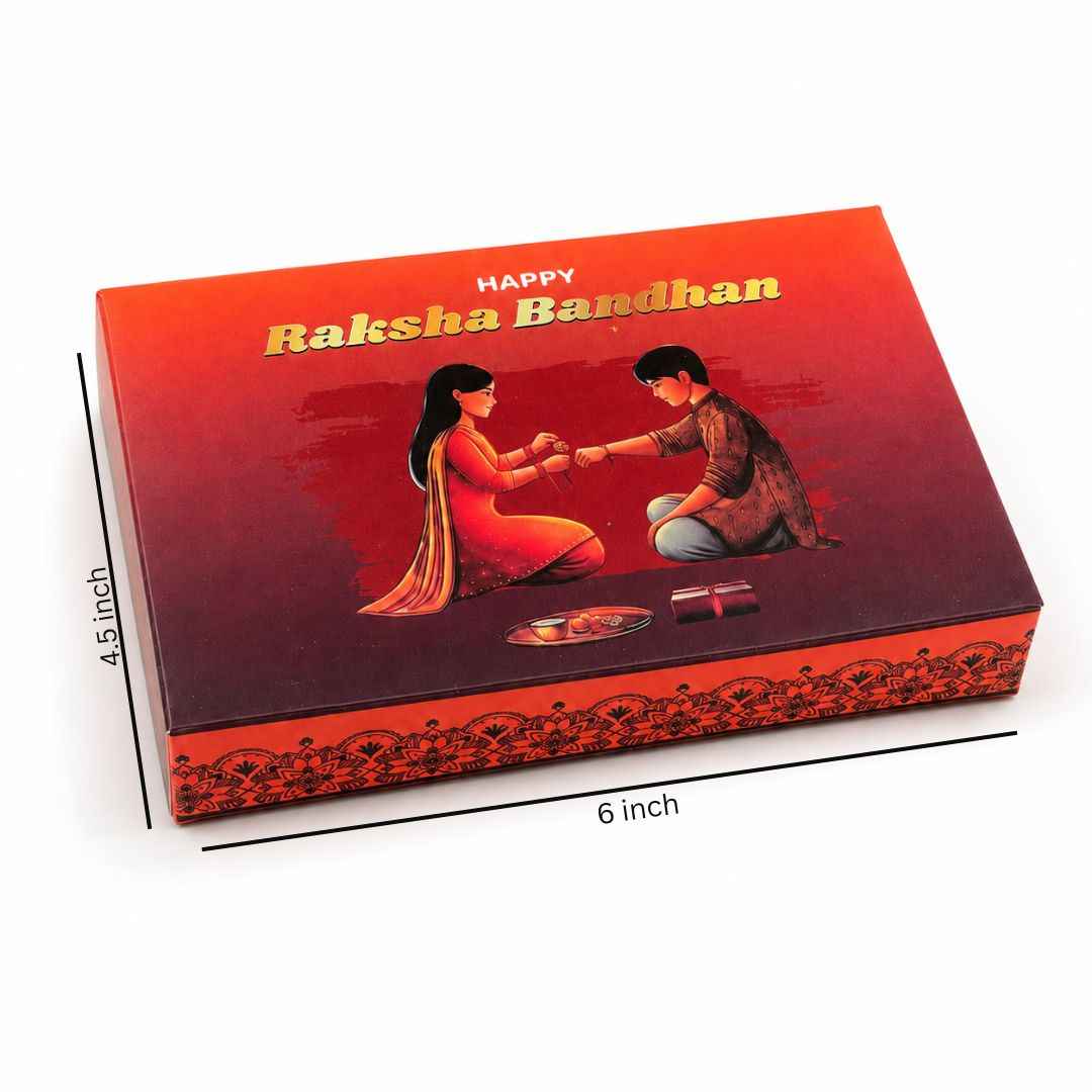 Premium Raksha Bandhan Hamper Box – Red Rakhi Gift Box | Set of 10