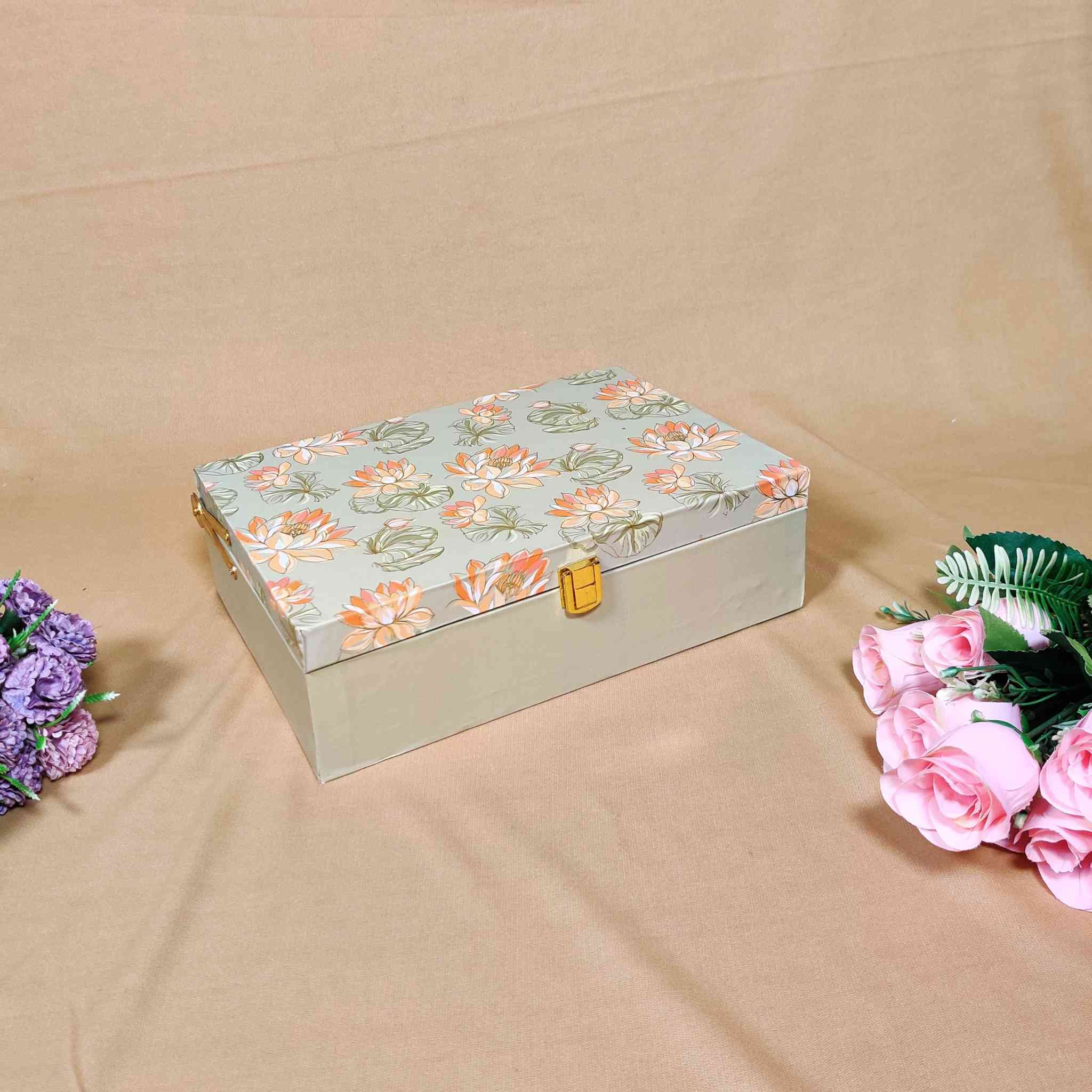 Floral Trunk Box For Gift Hamper (10x7x3 inches)