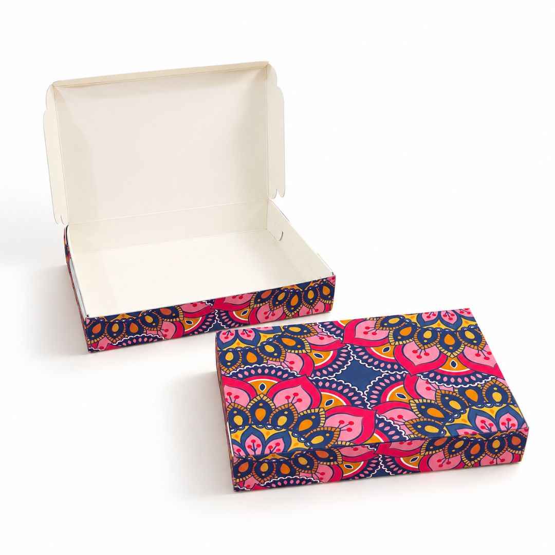 Multicolor Floral Rakhi Gift Box Pack of 10