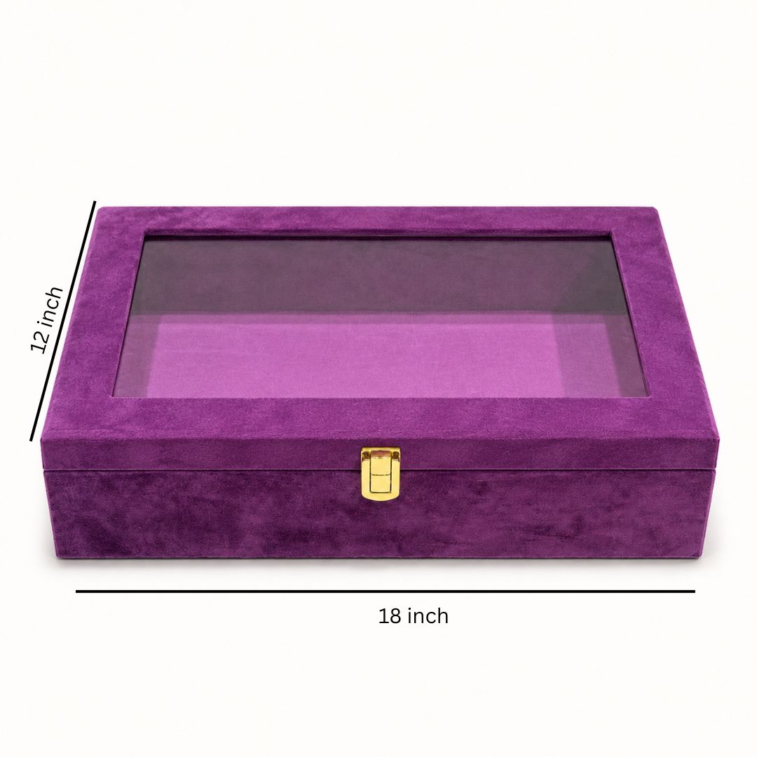 Purple Transparent Lid Gift Box with Golden Latch
