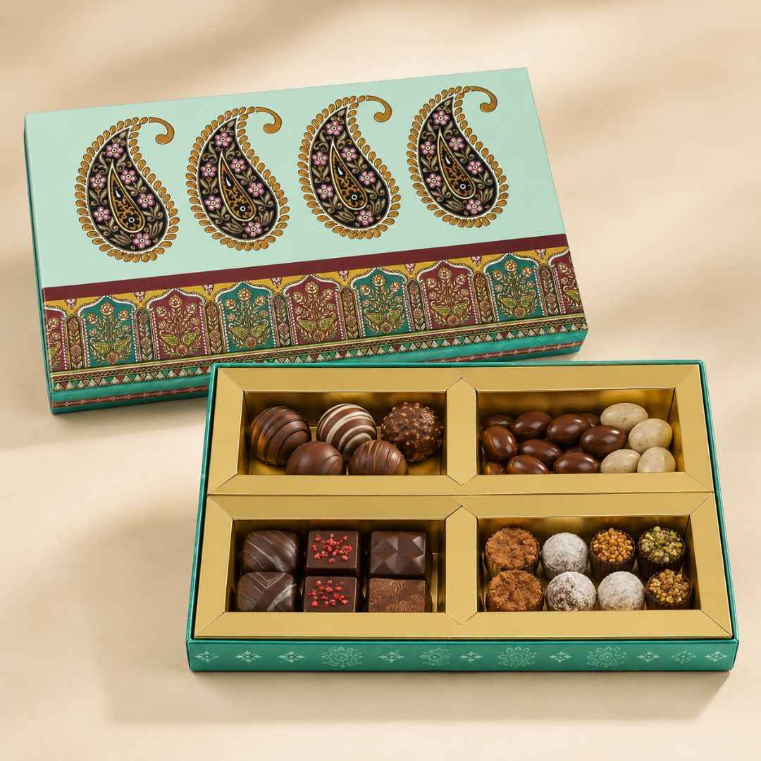 Pista Green Paisley Print Gift Box