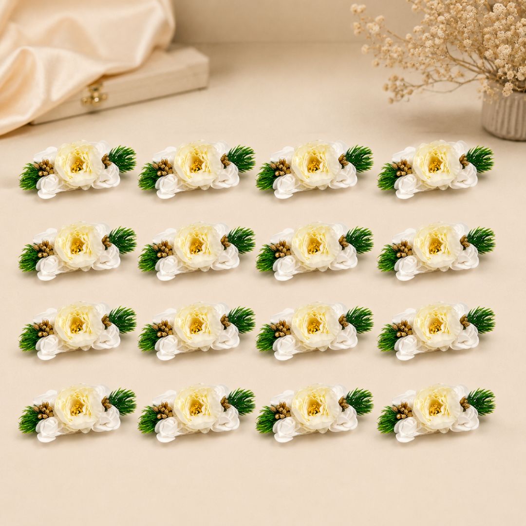 Pack of 5 Ivory White Floral Decoration Accessories for Hamper Packing