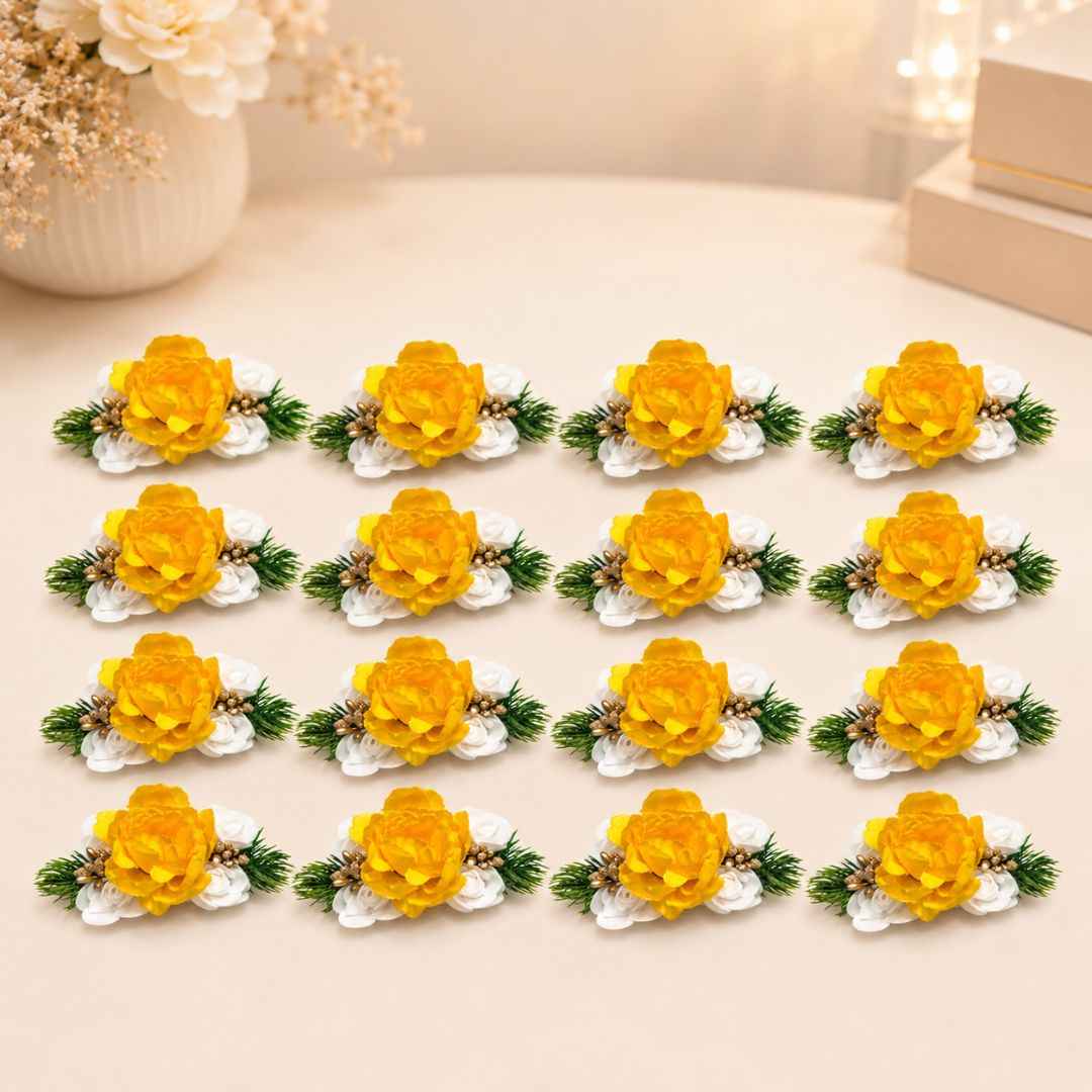 Pack of 5 Yellow Floral Decoration Accessories for Hamper Packing