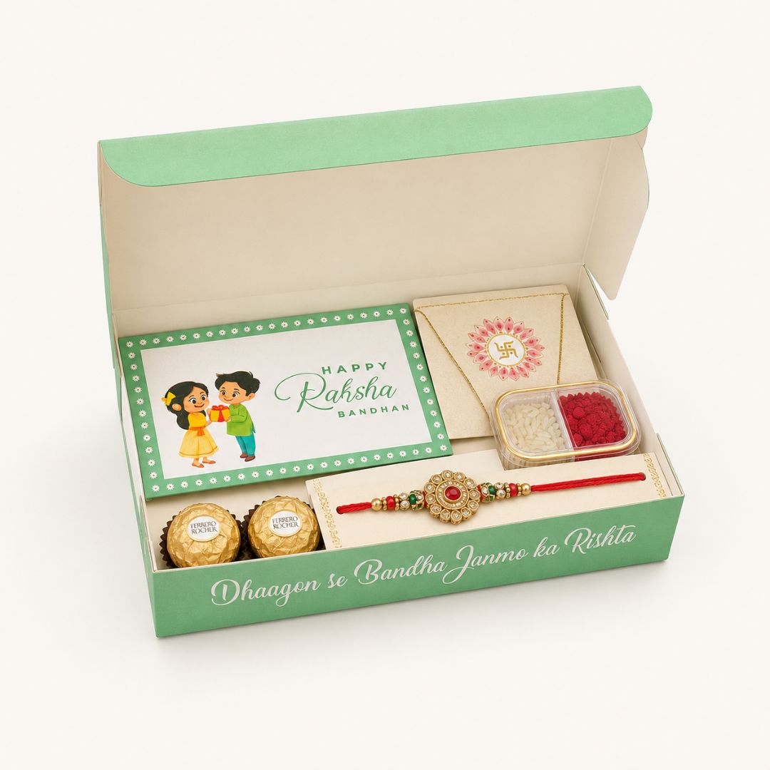 Happy Raksha Bandhan Rakhi Gift Box Pack of 10