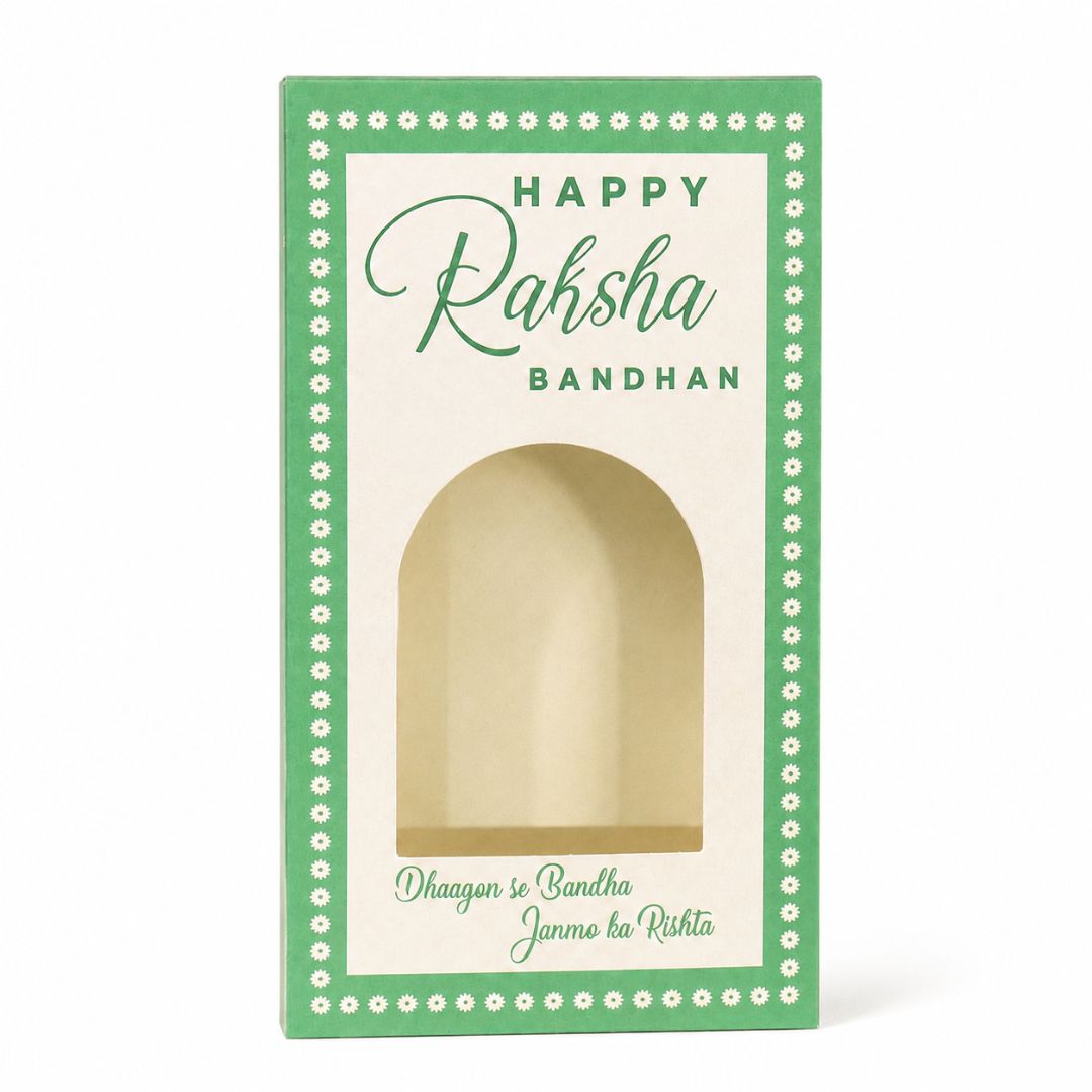 Pack of 10-Green Happy Raksha Bandhan Bar Box