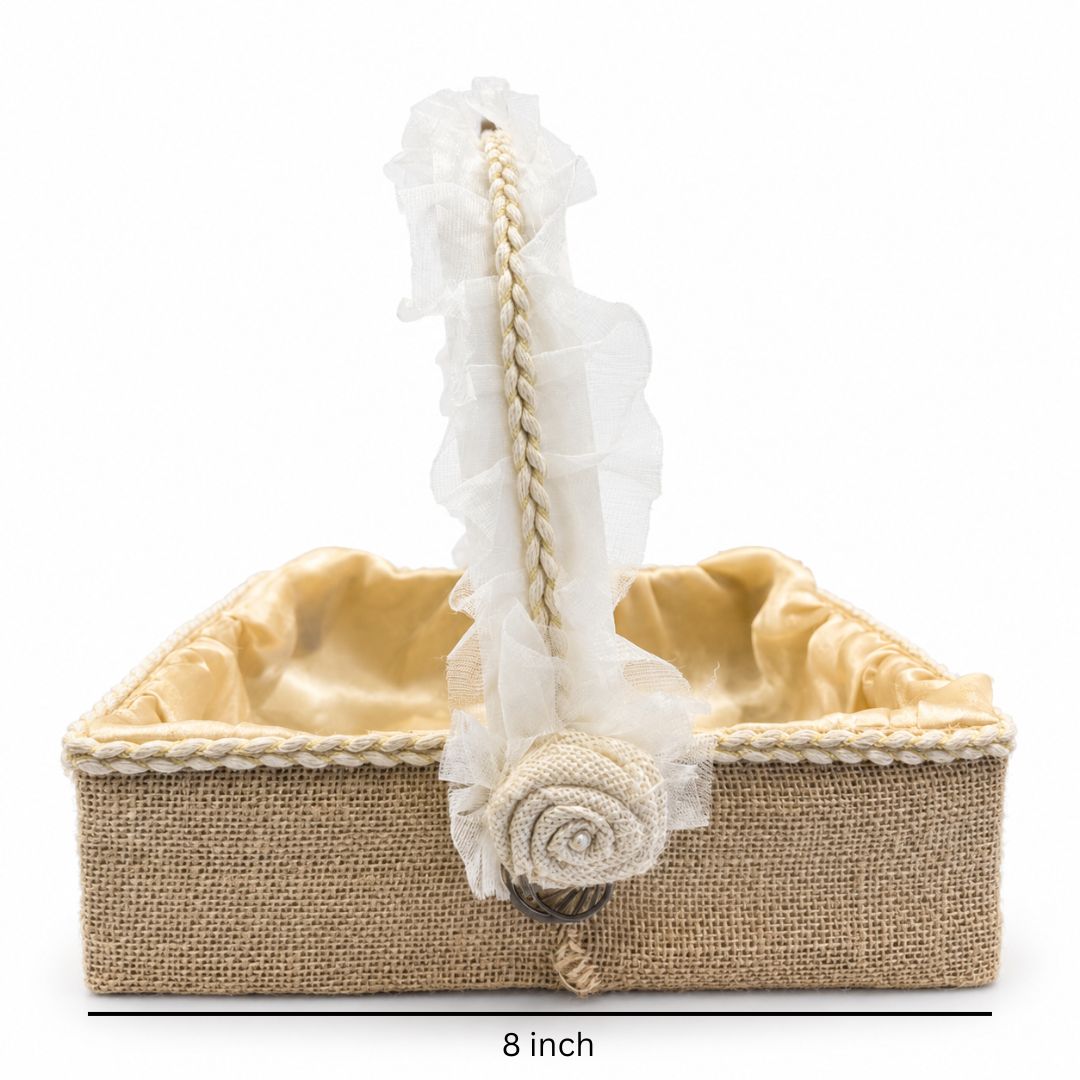 Natural Jute Wedding Hamper Basket with Handle
