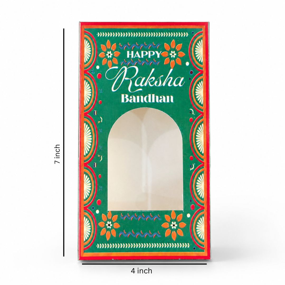 Premium Green Rakhi Hamper Window Box – Raksha Bandhan Gift Box | Set of 10