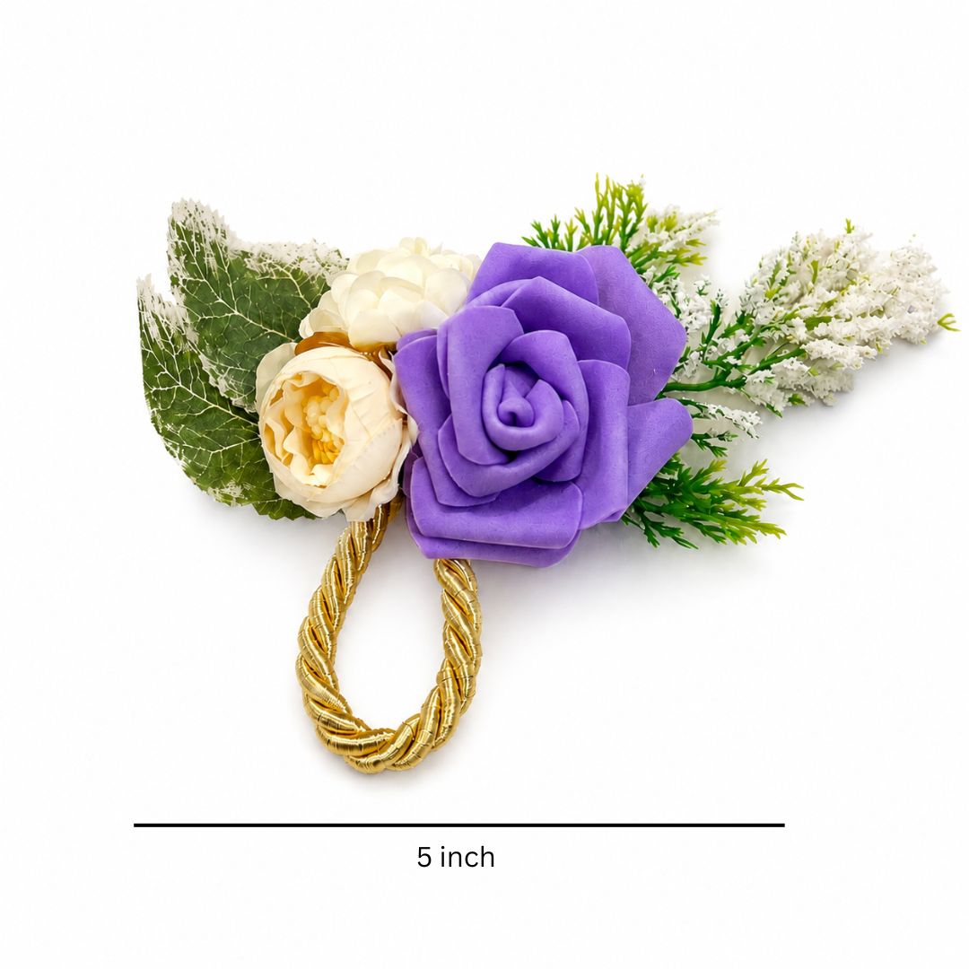 Purple Rose Floral Decoration Accessory for Hamper Packing