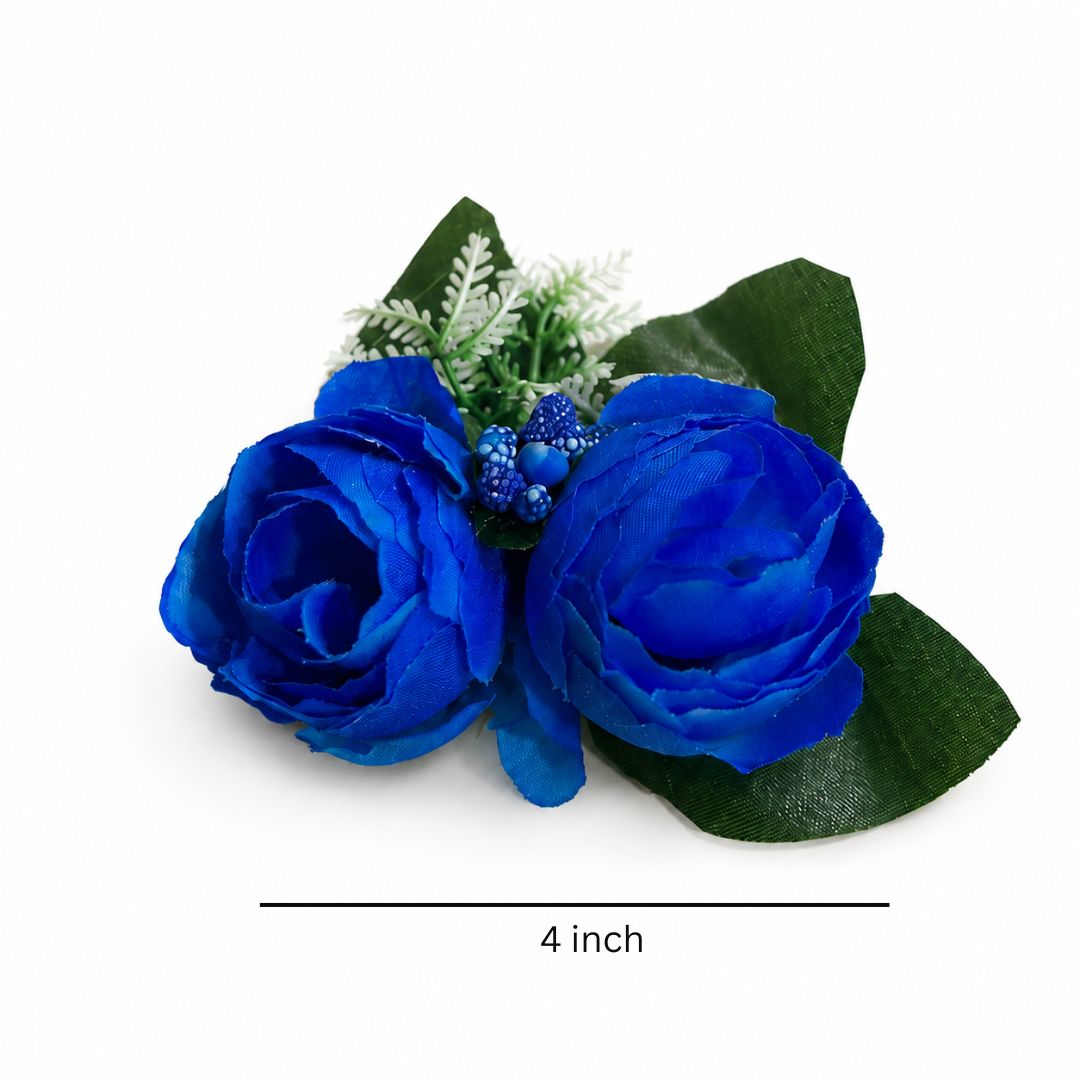 Set of 5 Royal Blue Rose Decorative Accessories for Hamper & Trousseau Packing