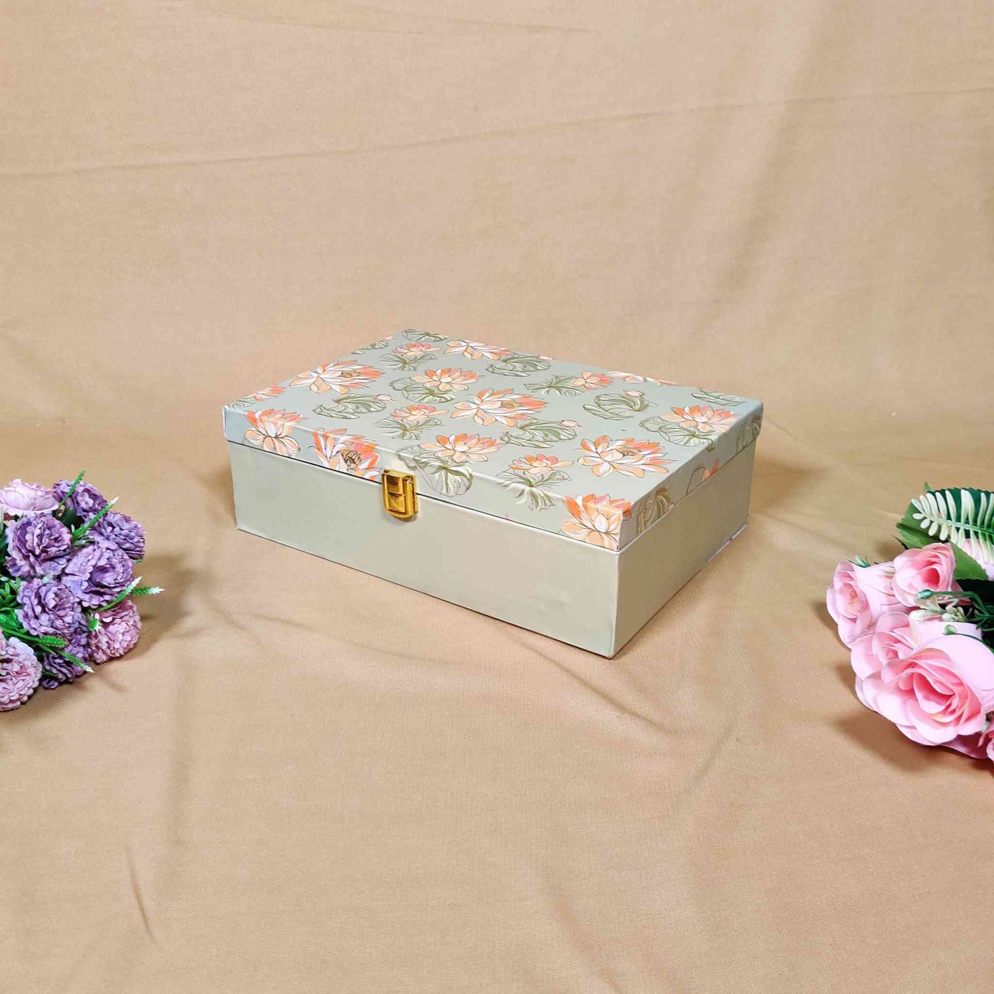 Floral Trunk Box For Gift Hamper (10x7x3 inches)