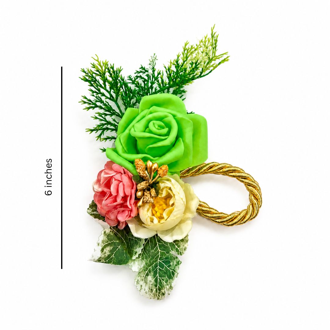 Green Rose Floral Decoration Accessory for Hamper Packing