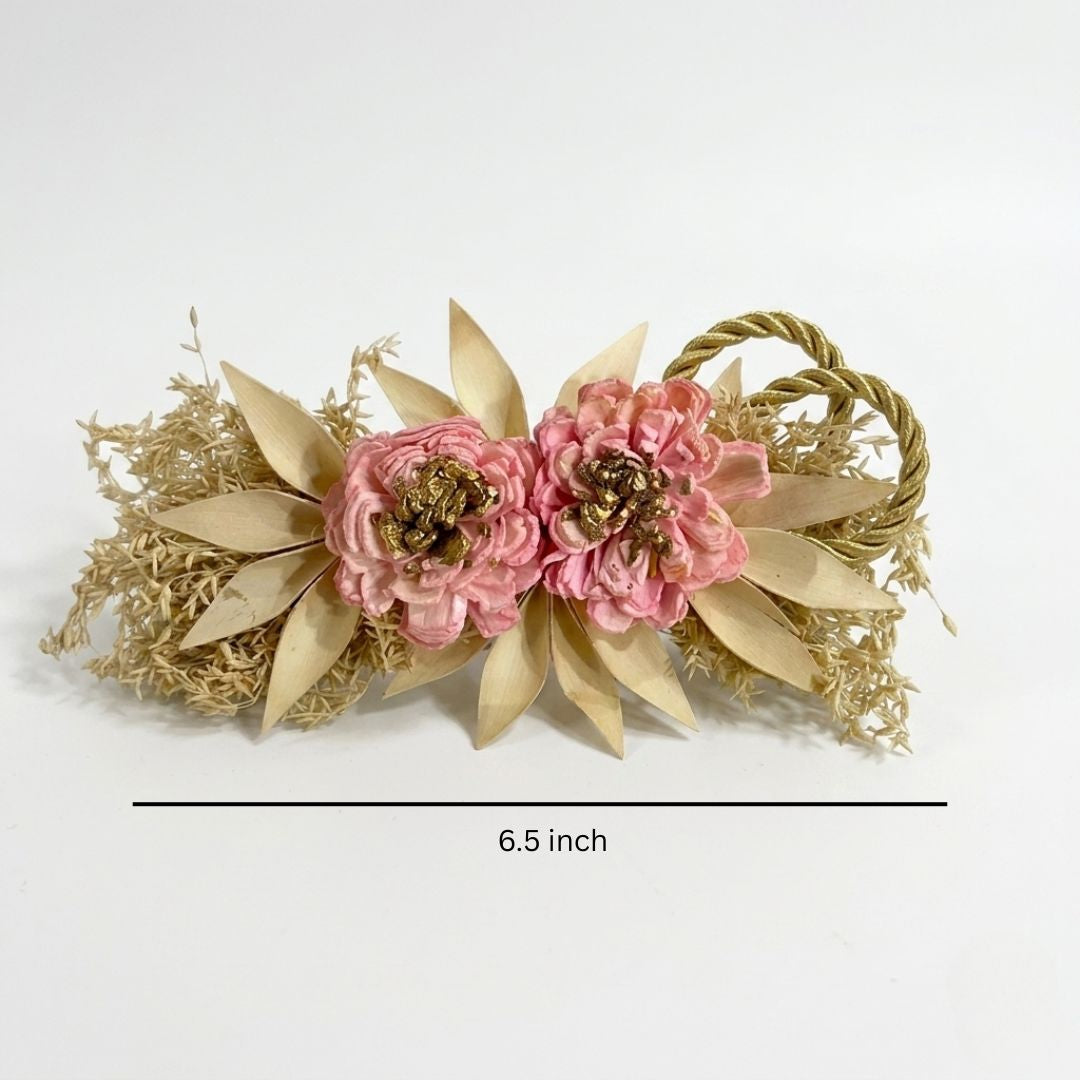 Set of 5 Pink Floral Decorative Accessories for Hamper & Trousseau Packing