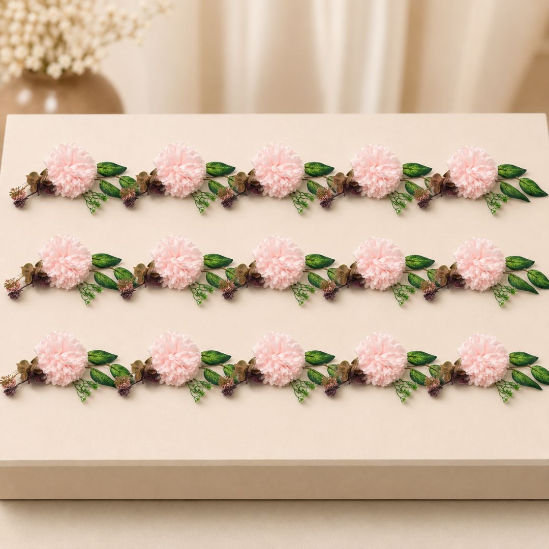 Pack of 5 Light Pink Floral Decoration Accessories for Hamper Packing