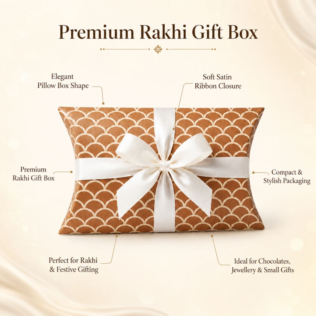 Pack of 24-Brown Scallop Pattern Pillow Gift Box with White Ribbon