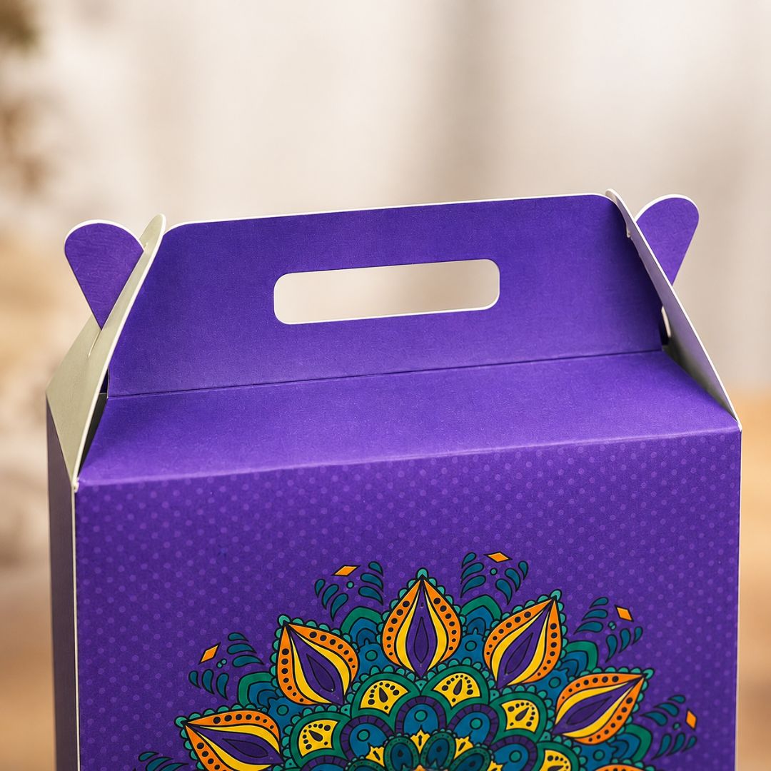 Pack of 8- Purple Mandala Festive Gift Box
