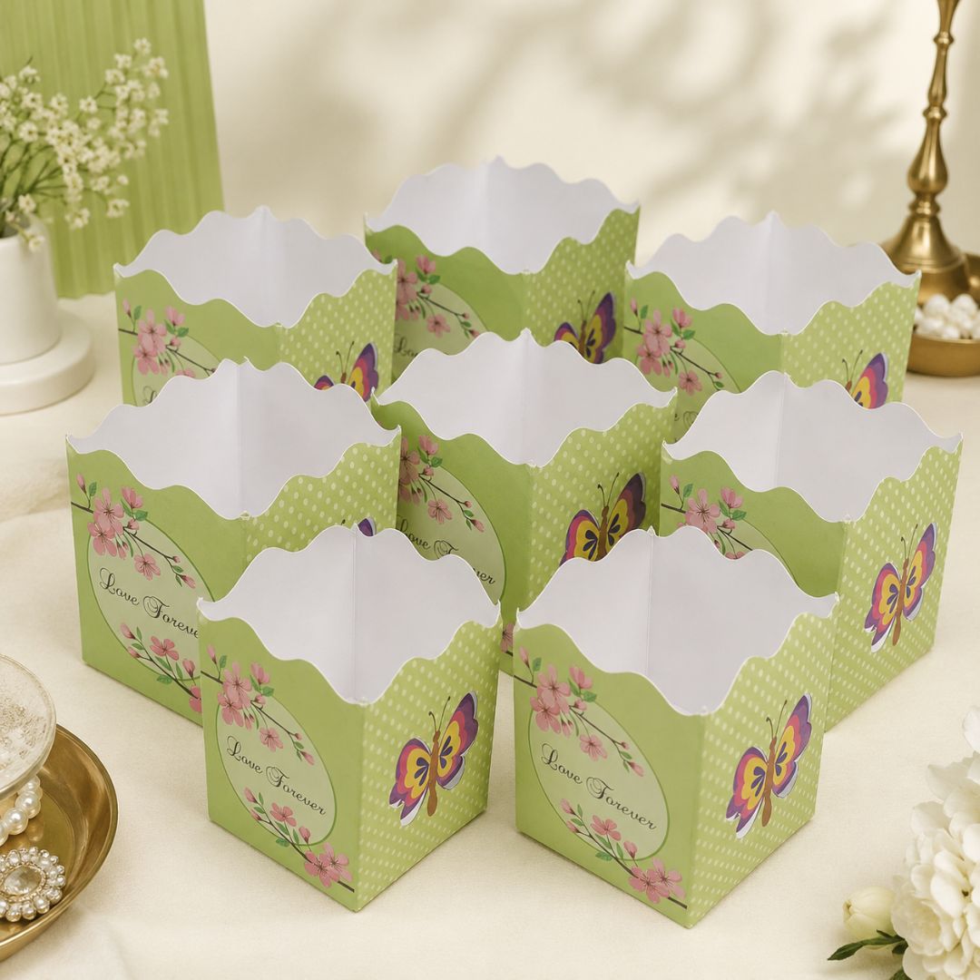 Pack of 8-Green Love Forever Open Gift Box