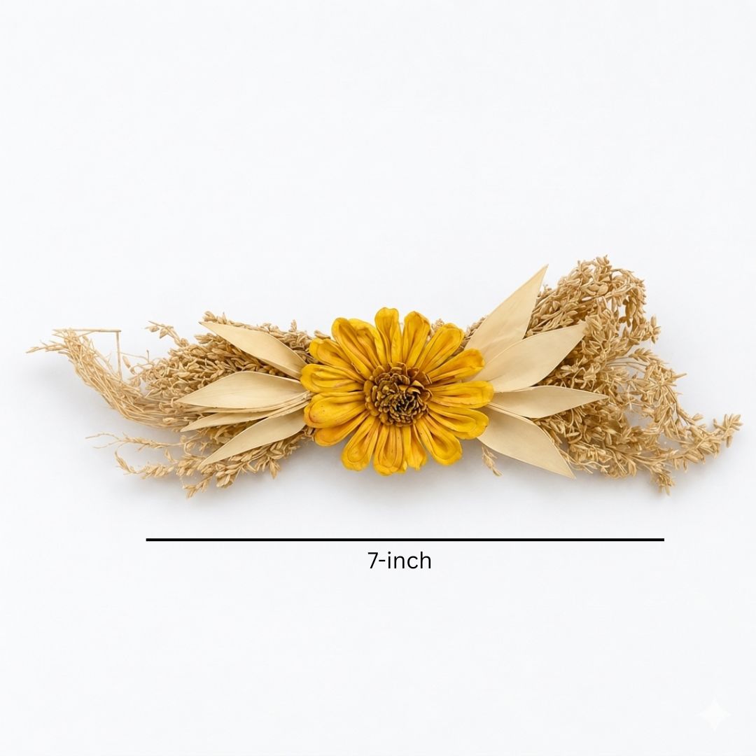 Set of 5 Yellow Daisy Decorative Accessories for Hamper & Trousseau Packing