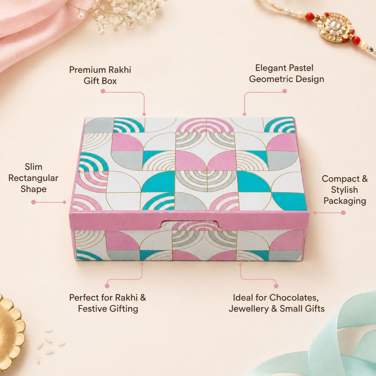 Pack of 8-Pastel Geometric Premium Gift Box