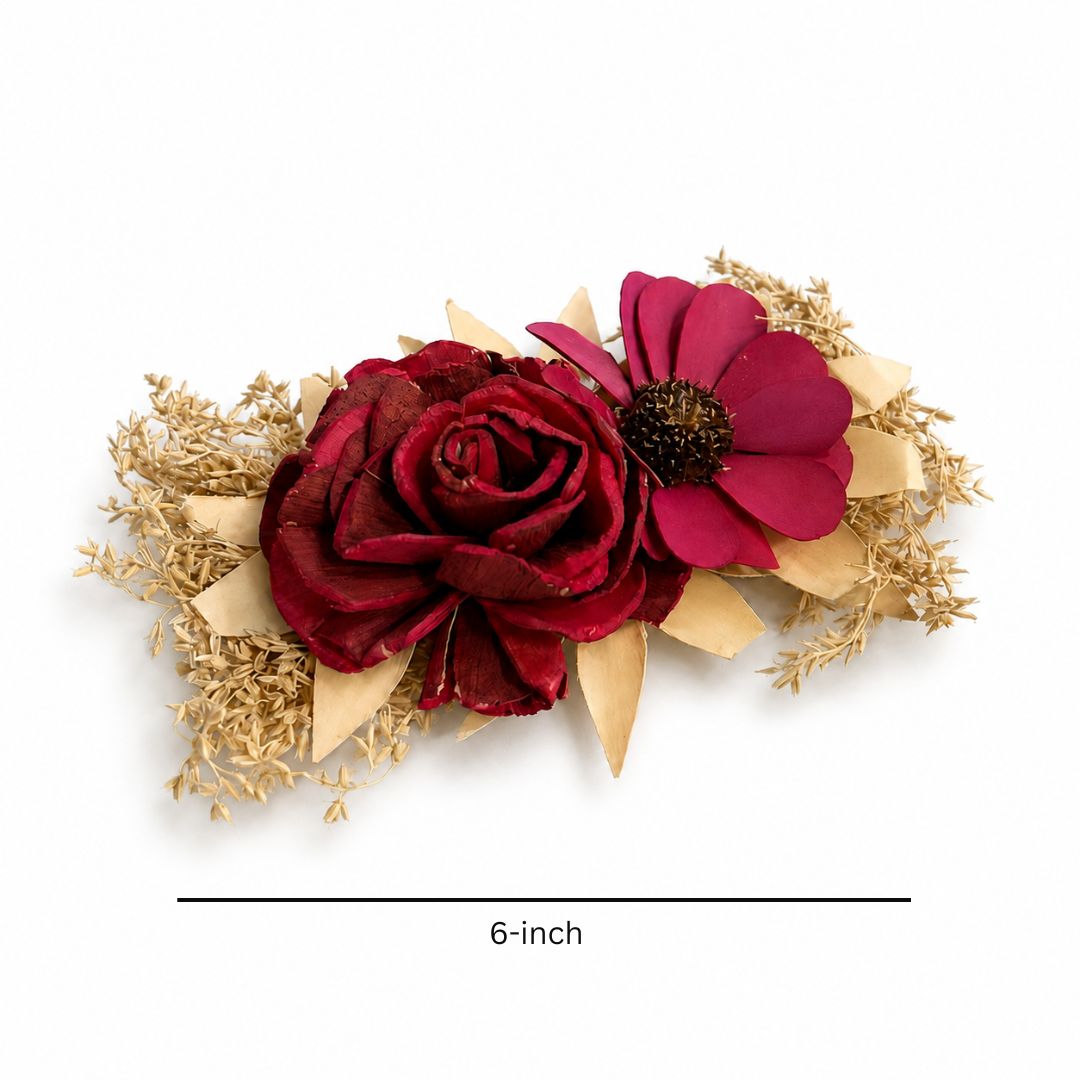 Set of 5 Red Floral Decorative Accessories for Hamper & Trousseau Packing
