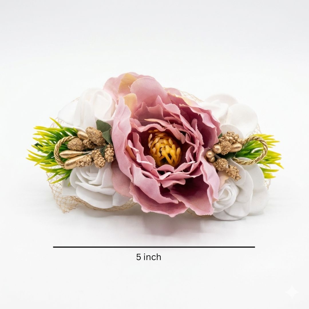 Set of 5 Pink Floral Decorative Accessories for Hamper & Trousseau Packing