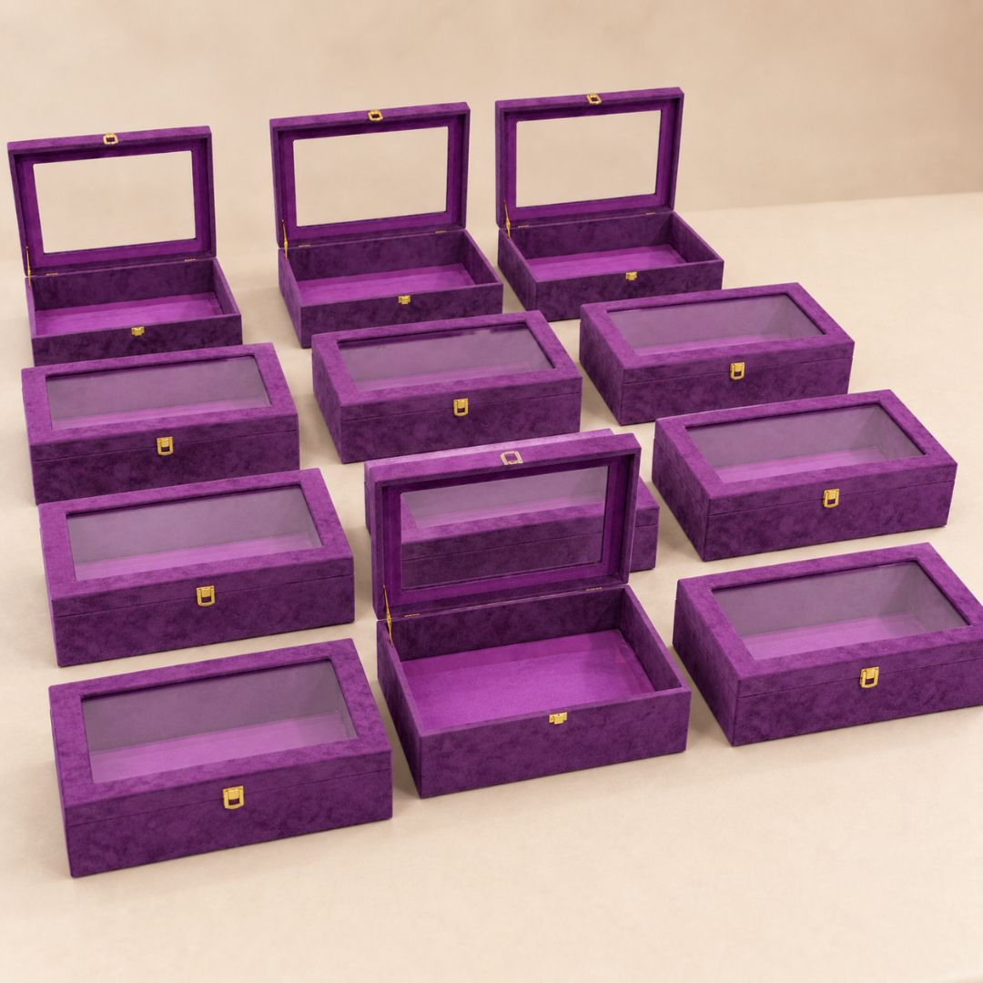 Purple Transparent Lid Gift Box with Golden Latch