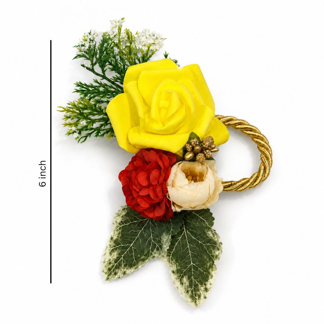 Yellow Rose Floral Decoration Accessory for Hamper Packing