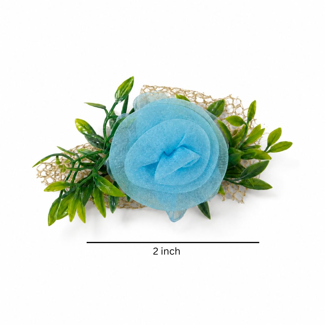 Sky Blue Net Flower Bunch for Hamper Decoration – Pack of 5 - Adscraft.in
