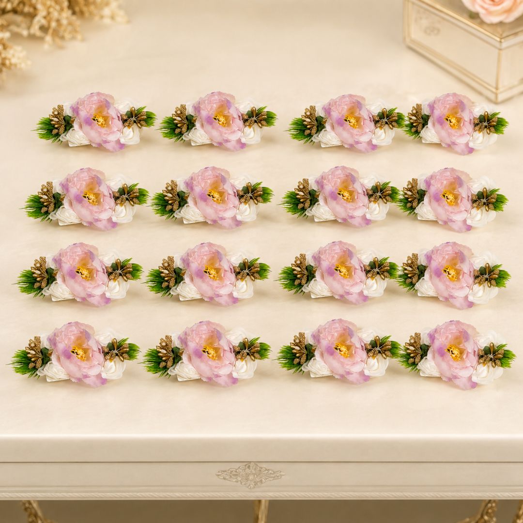 Pack of 5 Pink Floral Decoration Accessories for Hamper Packing