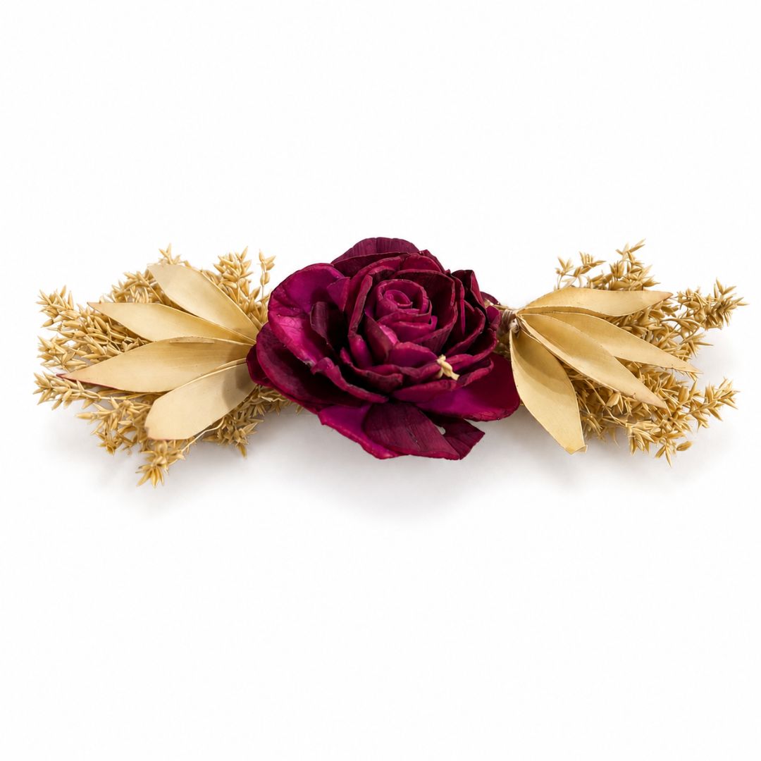Set of 5 Maroon Rose Decorative Accessories for Hamper & Trousseau Packing