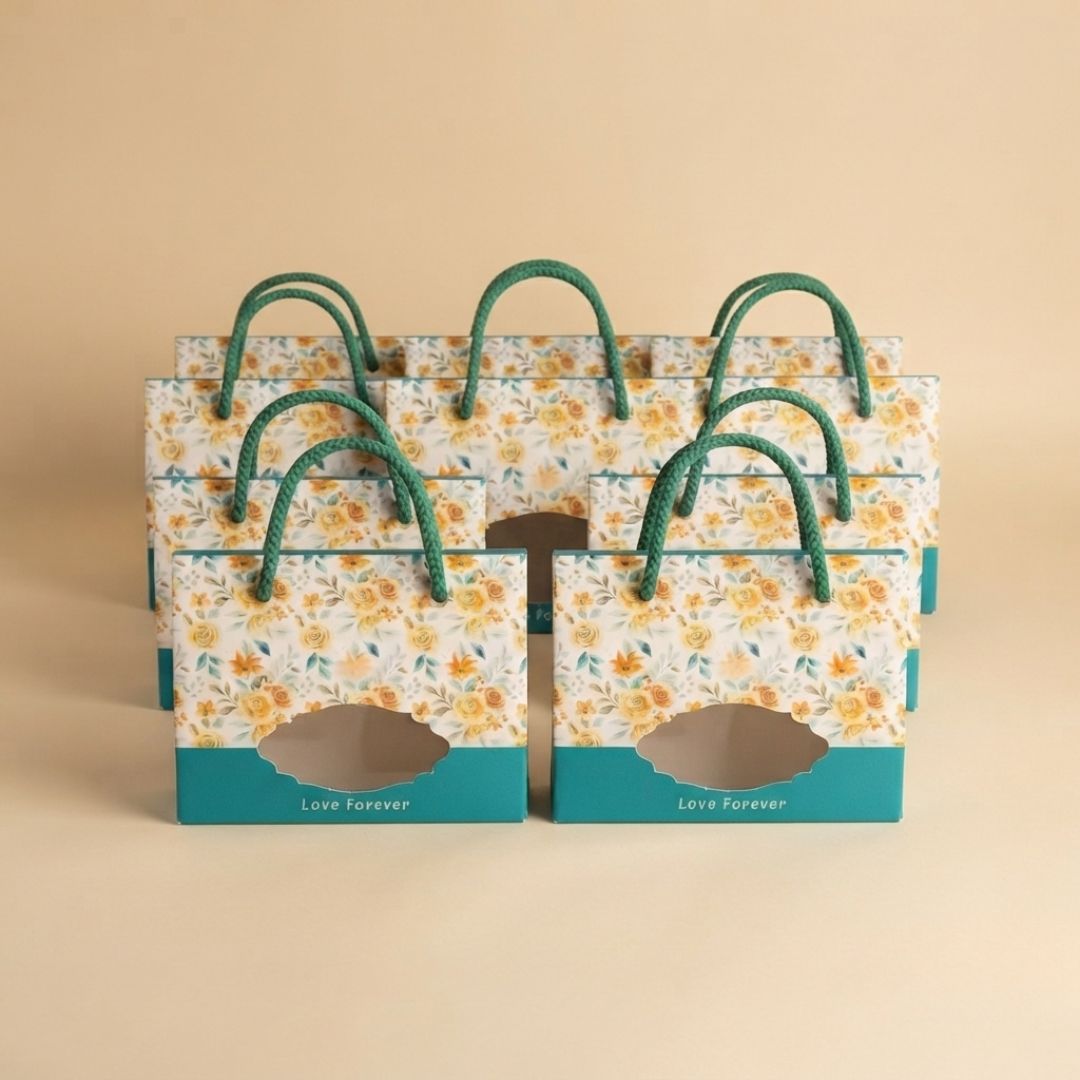 Pack of 8- Teal Floral Love Forever Gift Box