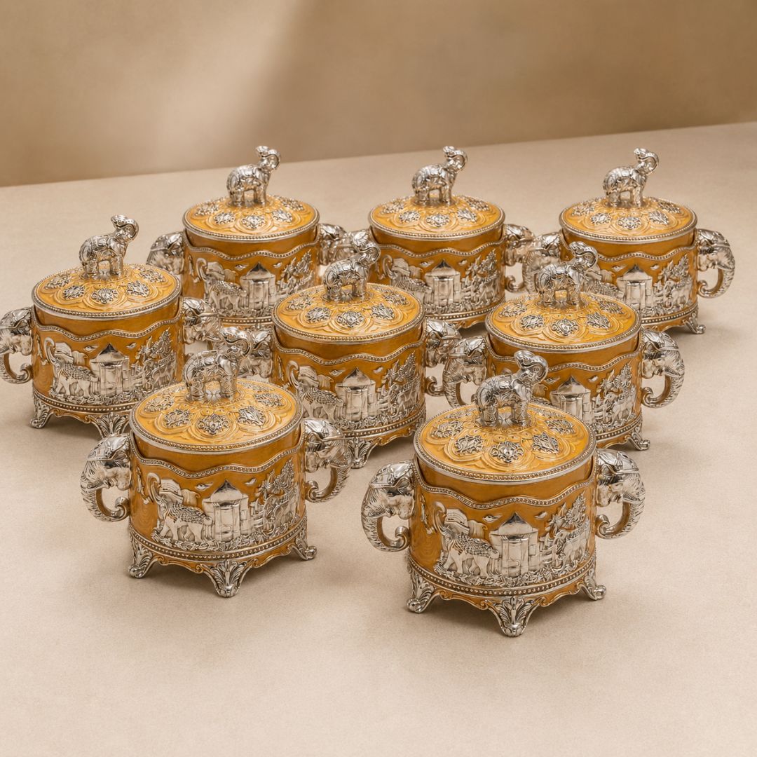 Luxury German Silver Elephant Design Decorative Box (Handcrafted Premium Storage Box) - Adscraft.in