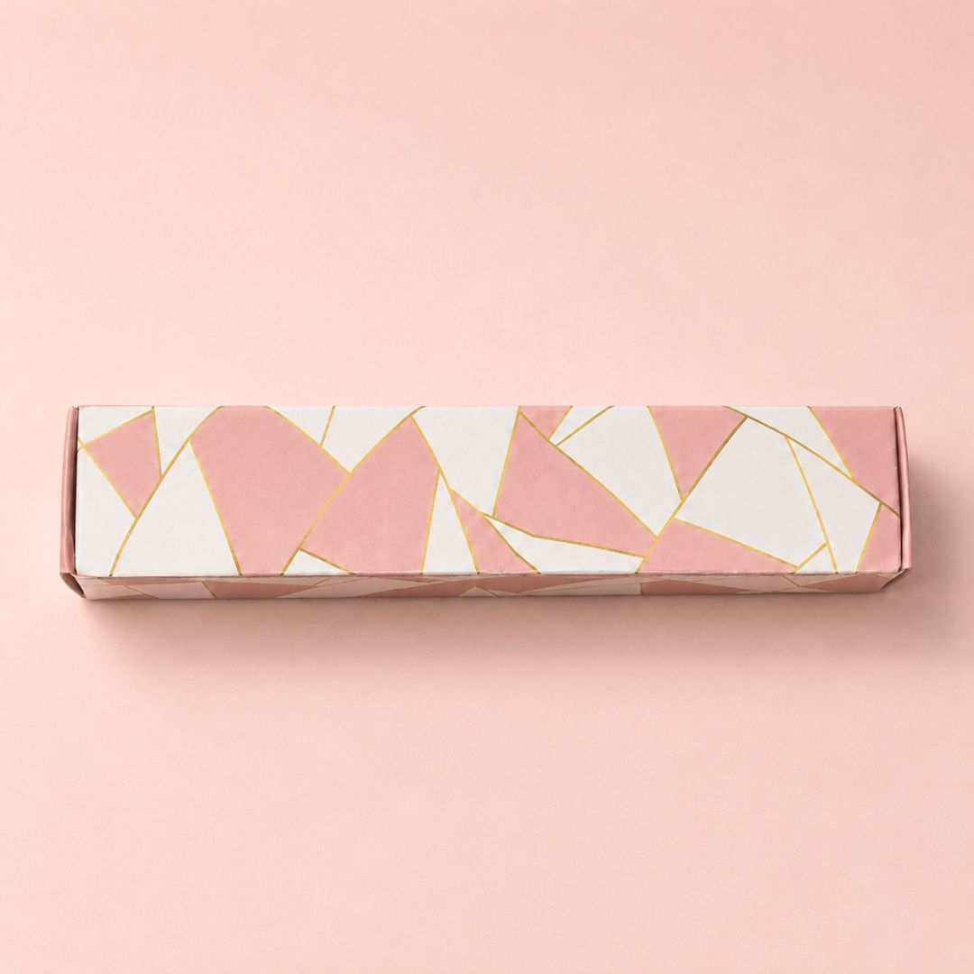 Pack of 8-Pink Geometric Slim Gift Box