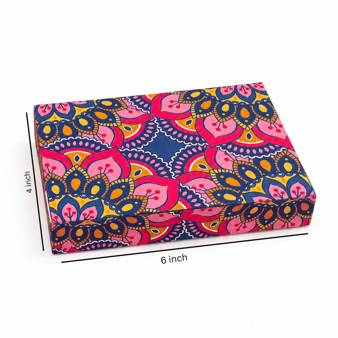 Multicolor Floral Rakhi Gift Box Pack of 10