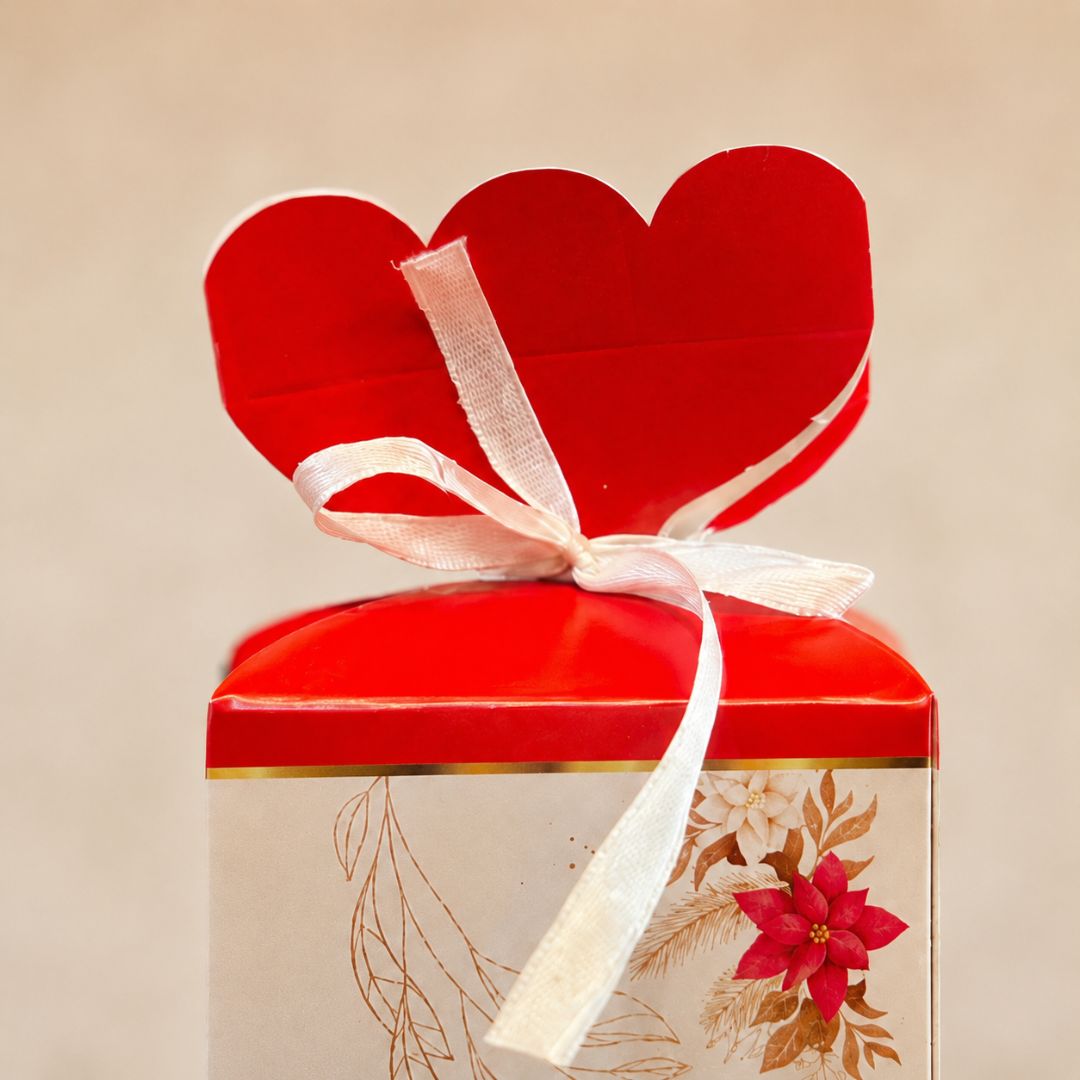 Pack of 8 -Red Floral Ribbon Gift Box