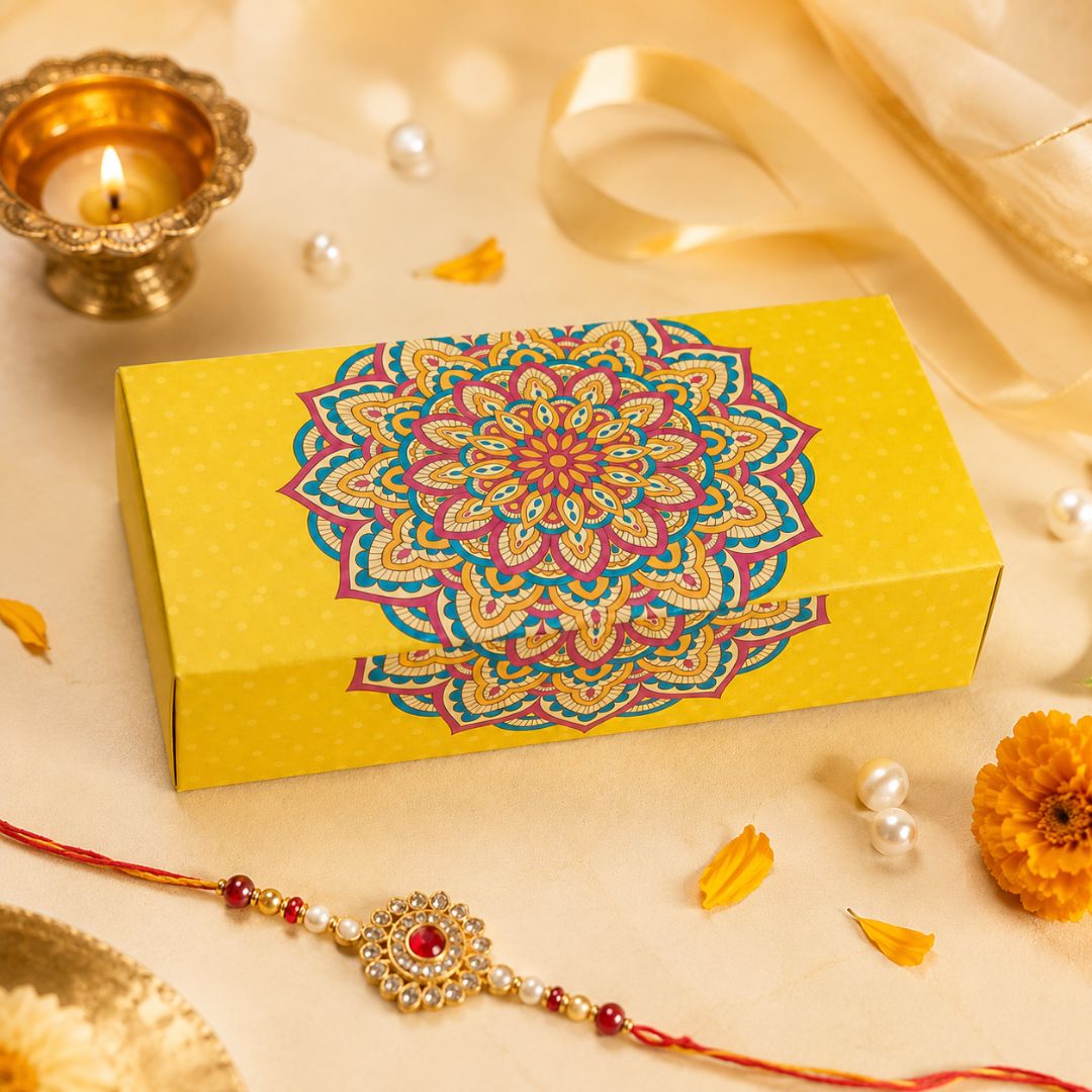 Pack of 8- Yellow Mandala Premium Gift Box
