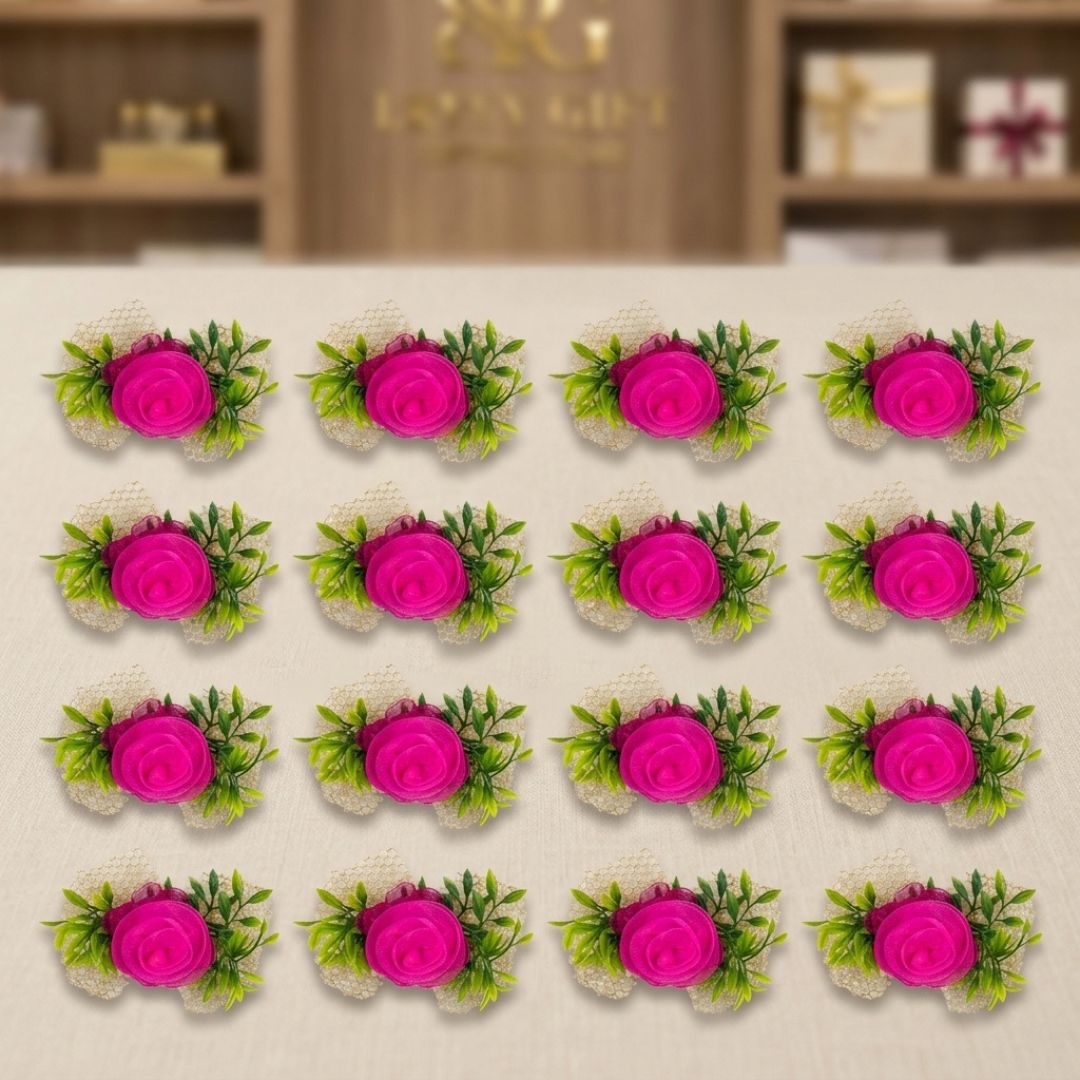 Rani Pink Rose Flower Bunch for Hamper Decoration – Pack of 5 - Adscraft.in