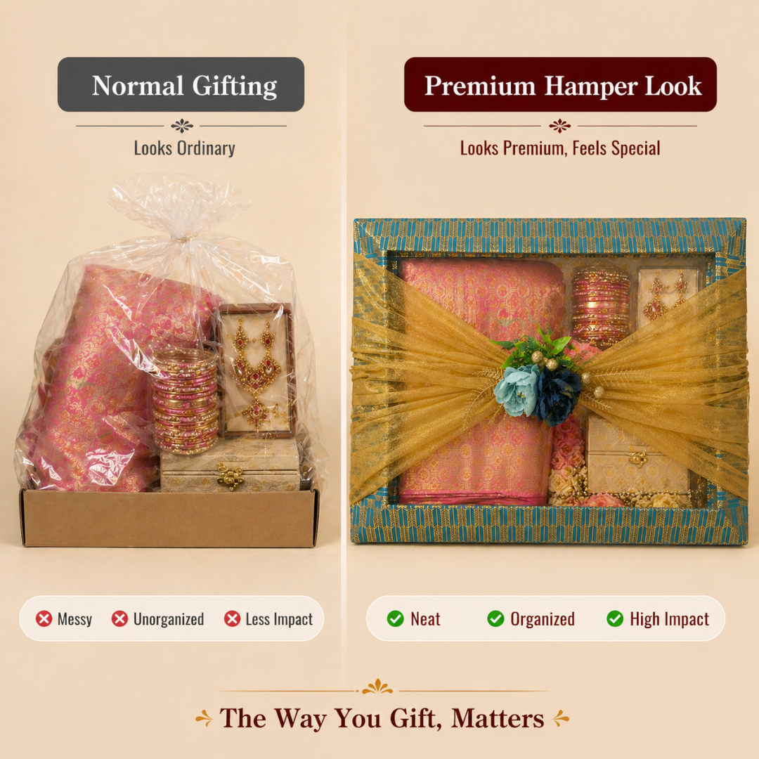 (Set of 3)Premium Blue & Gold Ready-to-Use Gift Tray  (18 x 14 Inch) – Decorative Wedding & Hamper Tray