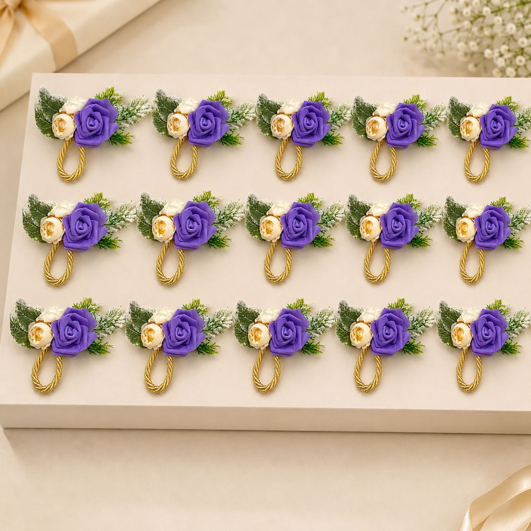 Purple Rose Floral Decoration Accessory for Hamper Packing
